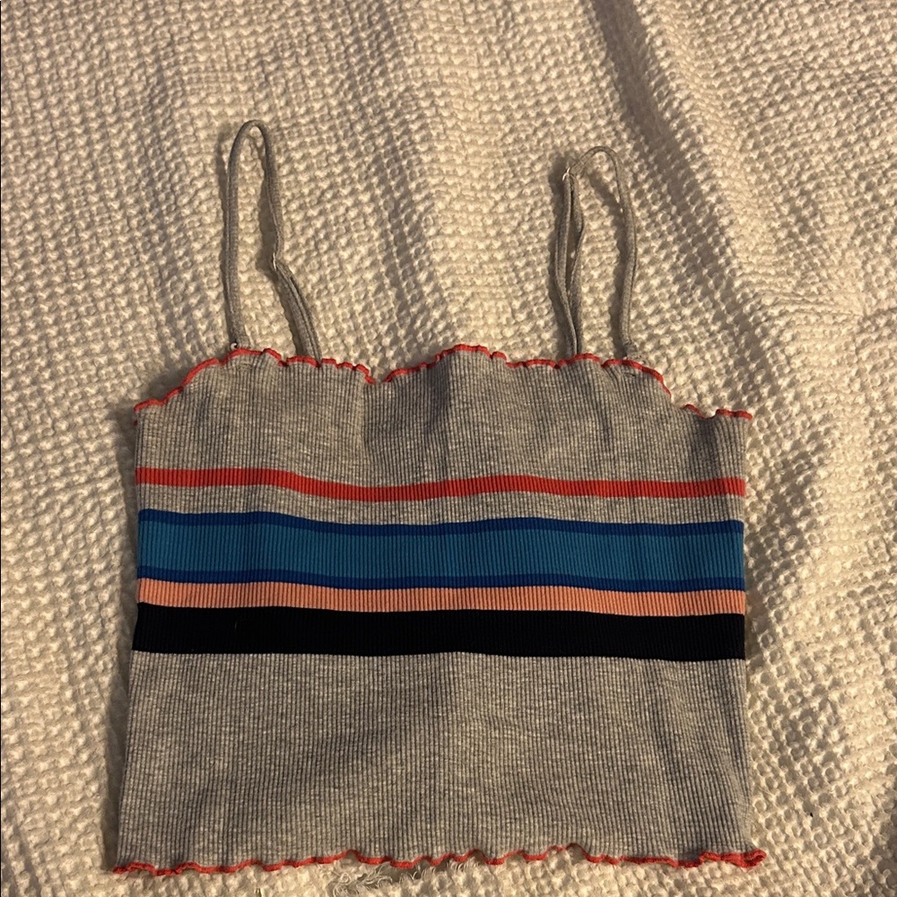 Striped Gray Sleeveless Top